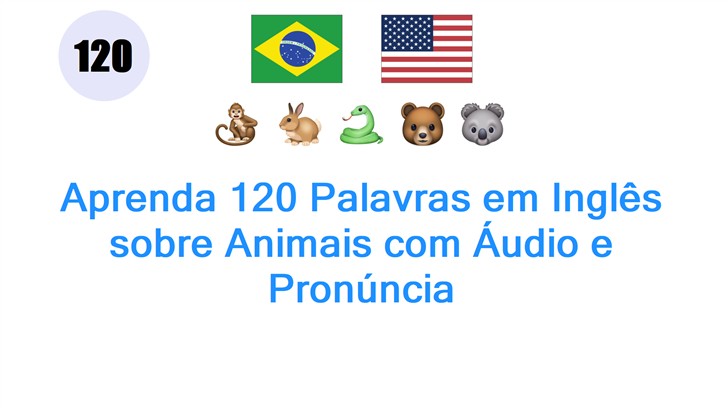 Aprenda 120 Palavras em Inglês sobre Animais com Áudio e Pronúncia